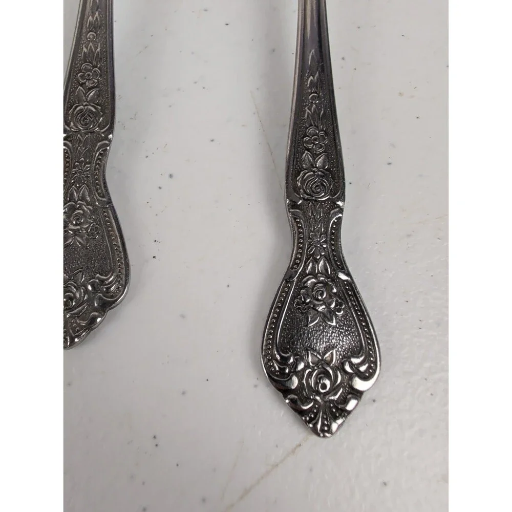 Vintage NORMANDY Stainless Flatware Japan Floral Roses Replacements - 30Pcs